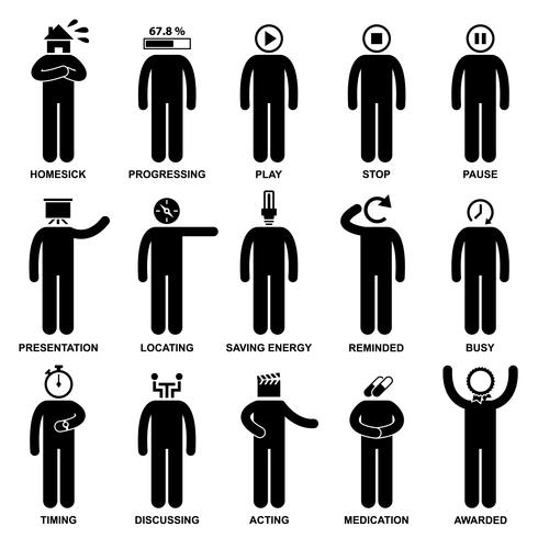 490x490 Man Emotion Feeling Expression Attitude Action Stick Figure