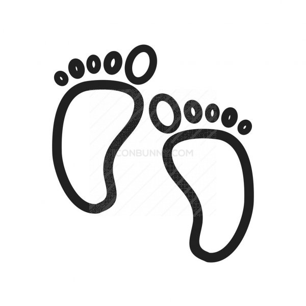 600x600 Baby Feet Line Icon