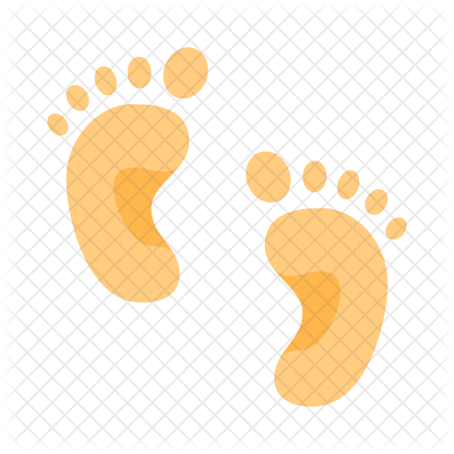 512x512 Baby Feet Icon Of Flat Style