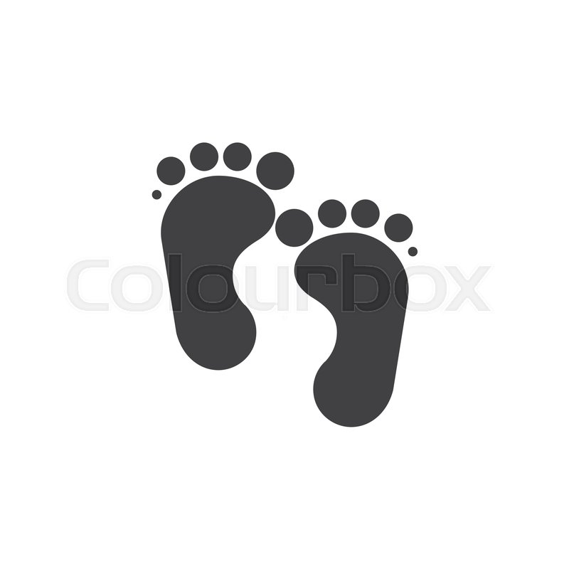 800x800 Baby Feet Icon Vector, Filled Flat Stock Vector Colourbox