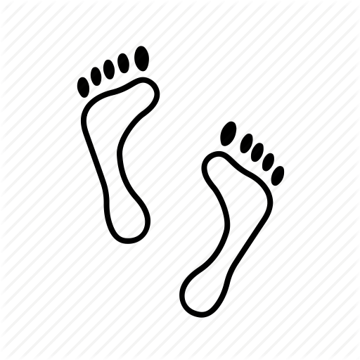 512x512 Bare Feet, Feet, Foot, Footprints, Prints, Sand, Shoes Icon