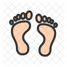 256x256 Feet Icon Of Colored Outline Style