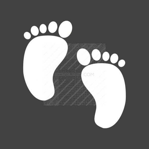 600x600 Baby Feet Glyph Inverted Icon