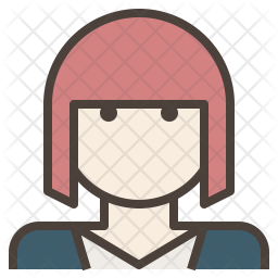 256x256 Female Avatar Icon Of Colored Outline Style