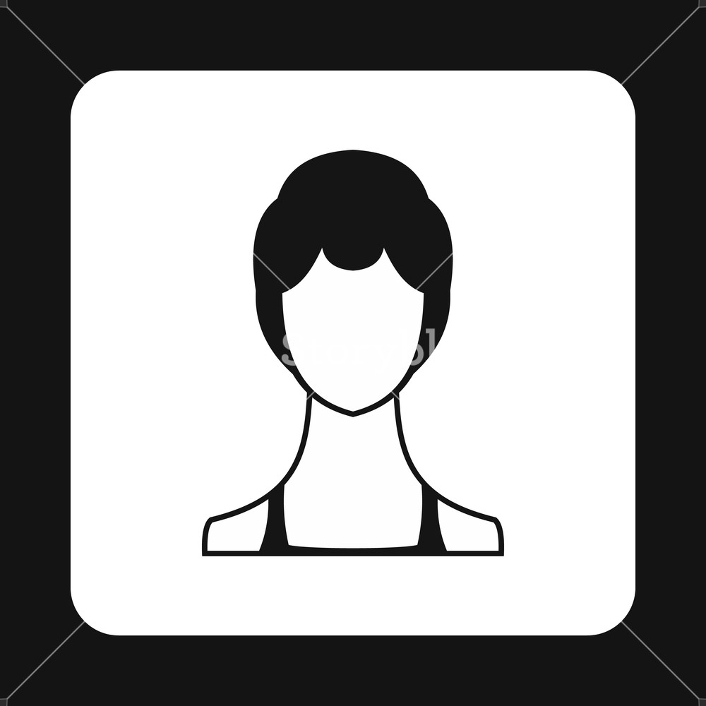 1000x1000 Female Avatar Icon In Simple Style Isolated On White Background
