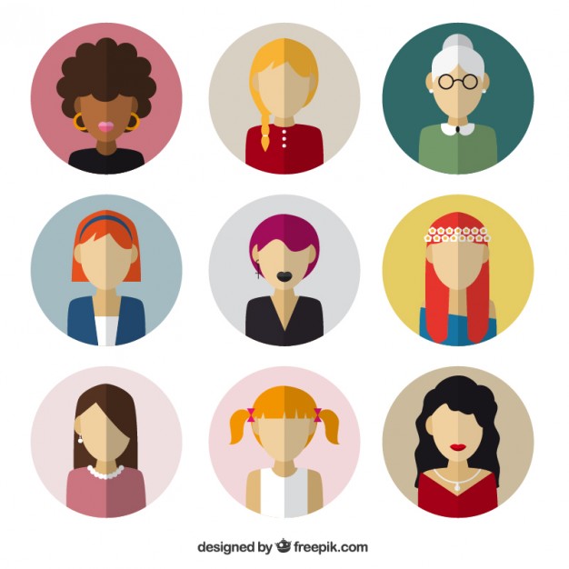 626x626 Female Avatars In Flat Design Vector Free Download