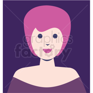 300x300 Female Avatar Purple Background Vector Icon Clipart Royalty Free