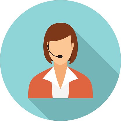 416x416 Call Center Operators, Female Avatar Stock Vectors