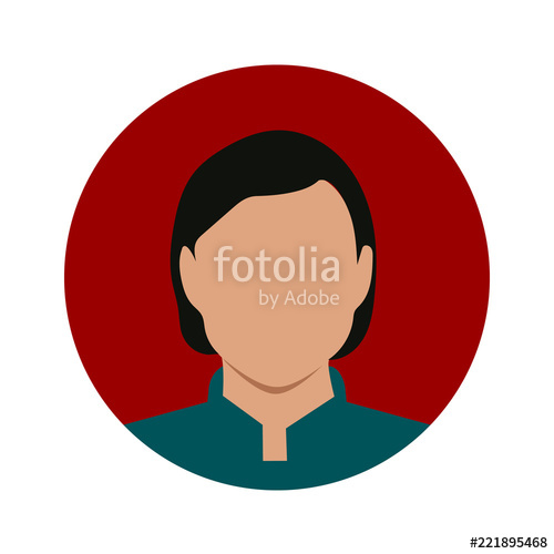 500x500 Colorful Female Avatar Icon In Rounded Circle Stock Image