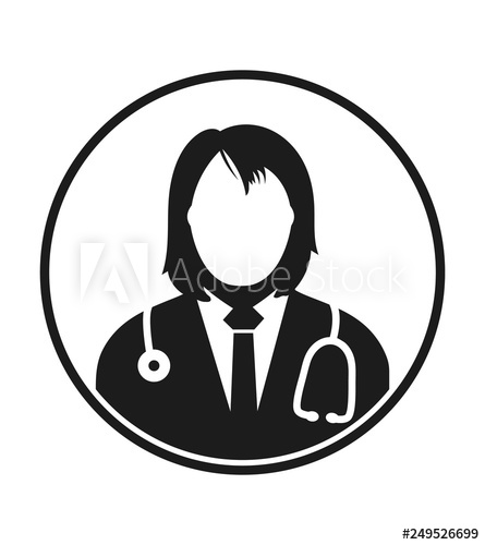 445x500 Female Doctor Profile Icon Flat Style Vector