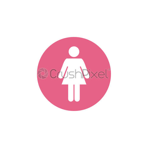500x500 Female Gender Icon Graphic Design Template Vector, Stock Vector