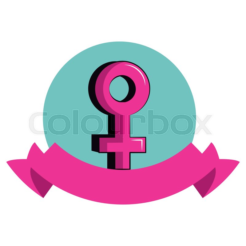 800x800 Female Gender Symbol Round Icon With Stock Vector Colourbox