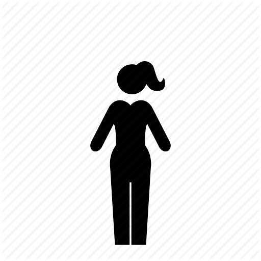 512x512 Female, Girl, Modern, Pants, Ponytail, Woman Icon