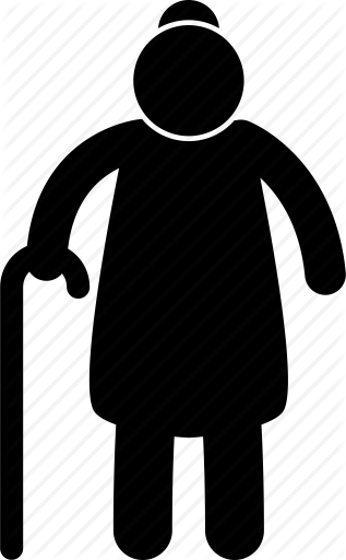 317x512 Elderly, Female, Grandmother, Old, Senior, Stick, Woman Icon