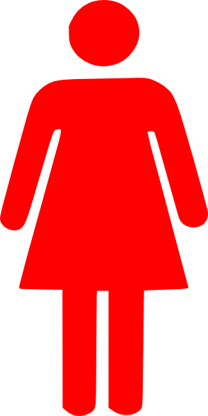 Red Basic Female Symbol Clip Art 300x600 Red Basic Female Symbol Clip Art
