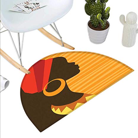 466x466 Anniutwo African Half Round Rubber Door Mat Girl