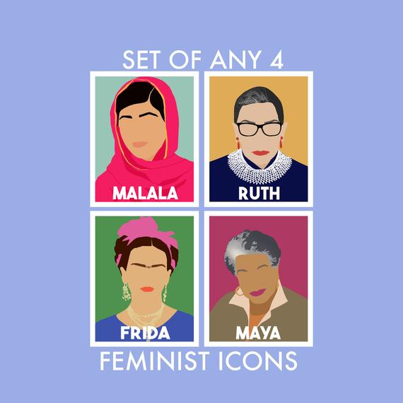 570x570 Set Of Any Feminist Icons Minimalist Feminist Icon Etsy