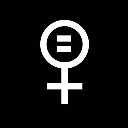450x450 Vector Flat Feminist Icon Of Women Equality Isolated On Black