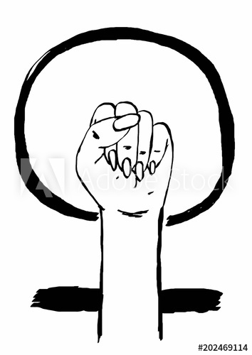 354x500 Feminist Icon With Hand