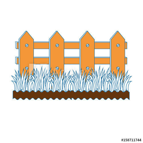 500x500 Gardening Wooden Fence Icon Vector Illustration Graphic Design