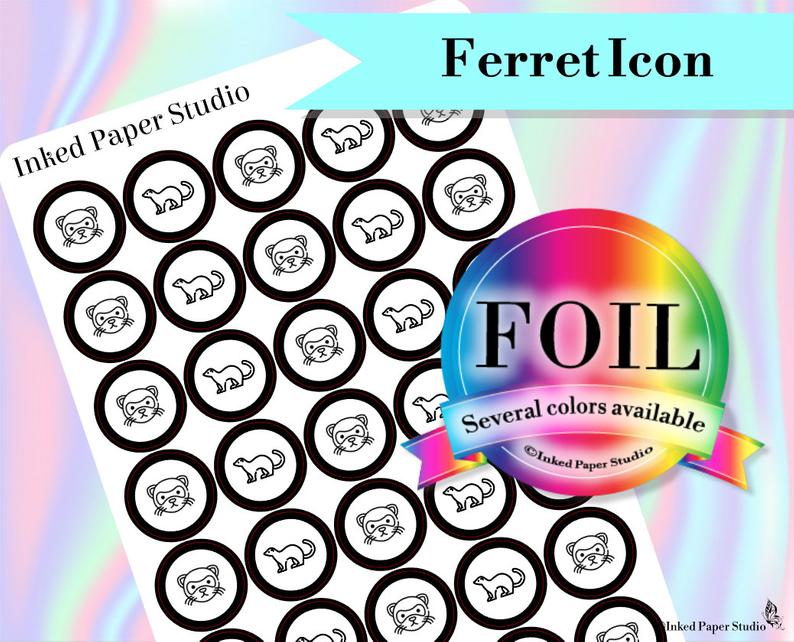 794x642 Pet Ferret Icon Stickers Foiled Stickers Pet Care Etsy