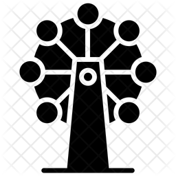 256x256 Ferris Wheel Icon Of Glyph Style