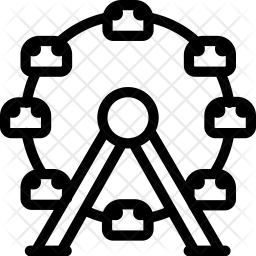 256x256 Ferris Wheel Icon Of Line Style