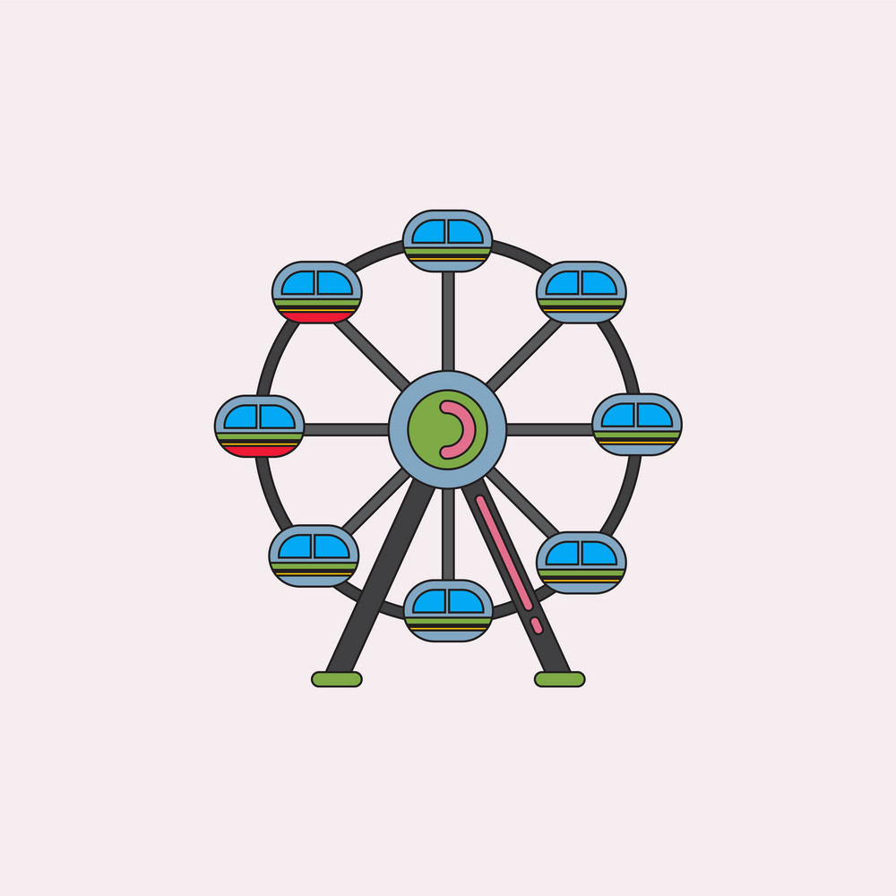 1000x1000 Ferris Wheel Icon Vector Free Graphics Uihere
