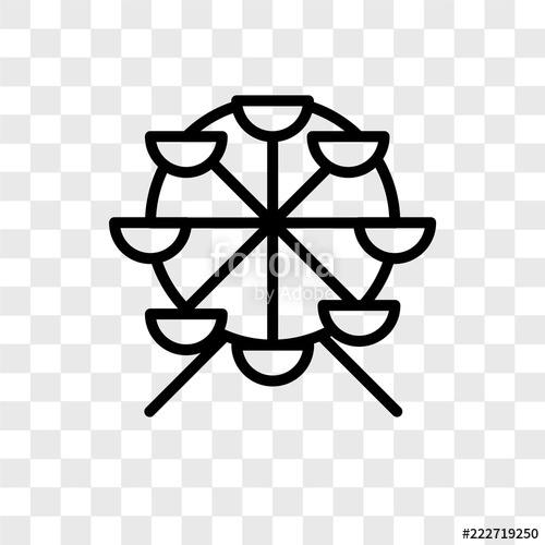 500x500 Ferris Wheel Icons Isolated On Transparent Background Modern