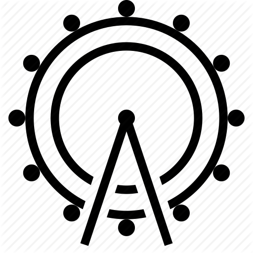 512x512 Eye, Ferris, London, Millennium Wheel, Ride, Theme Park, Wheel Icon