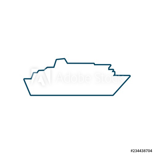500x500 Ferry Boat Icon In Thin Line Style