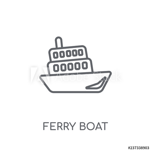 500x500 Ferry Boat Linear Icon Modern Outline Ferry Boat Logo Concept