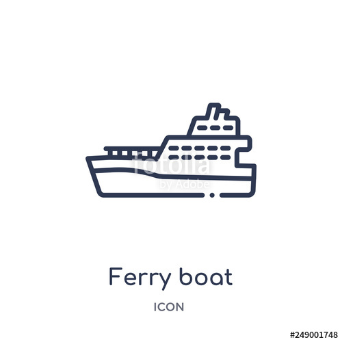 500x500 Ferry Boat Icon From Transportation Outline Collection Thin Line