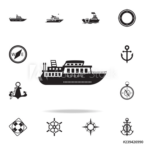 500x500 Ferry Icon Detailed Set Of Ship Icons Premium Graphic Design