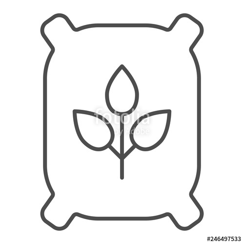 500x500 Fertilizer Thin Line Icon Bag Vector Illustration Isolated