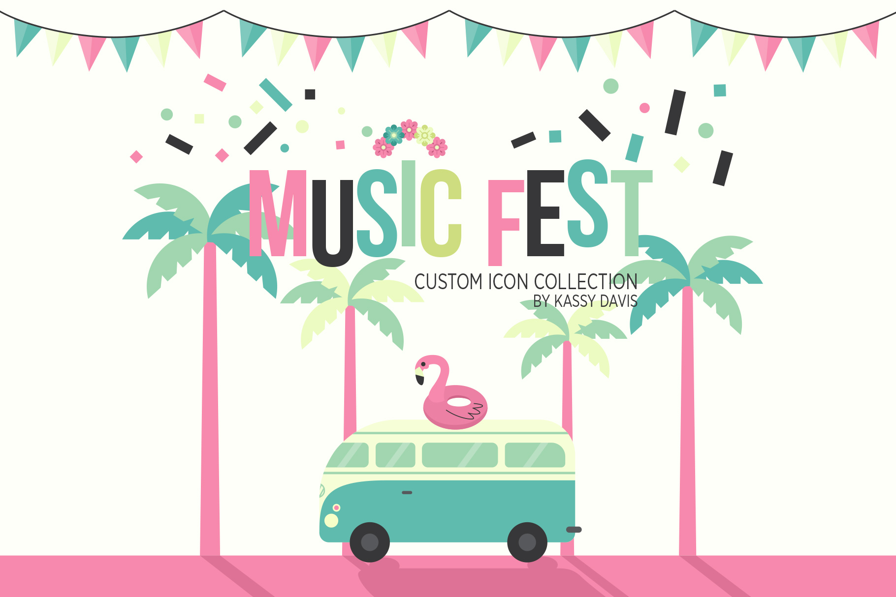 1820x1214 Music Fest Vector Icon Collection