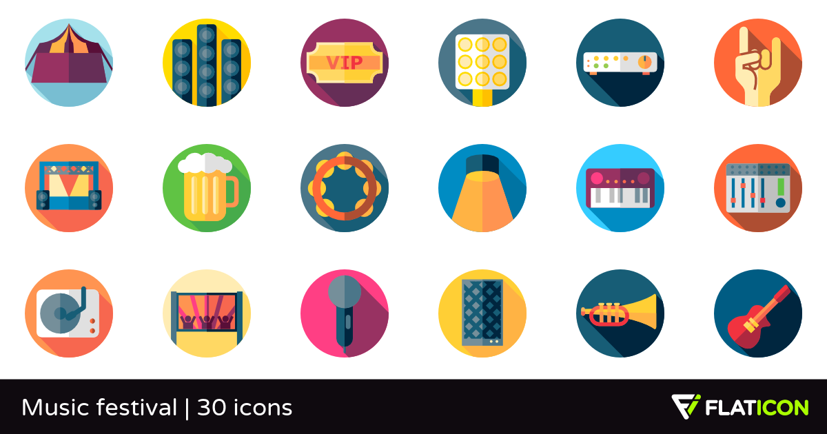 1200x630 Music Festival Free Icons