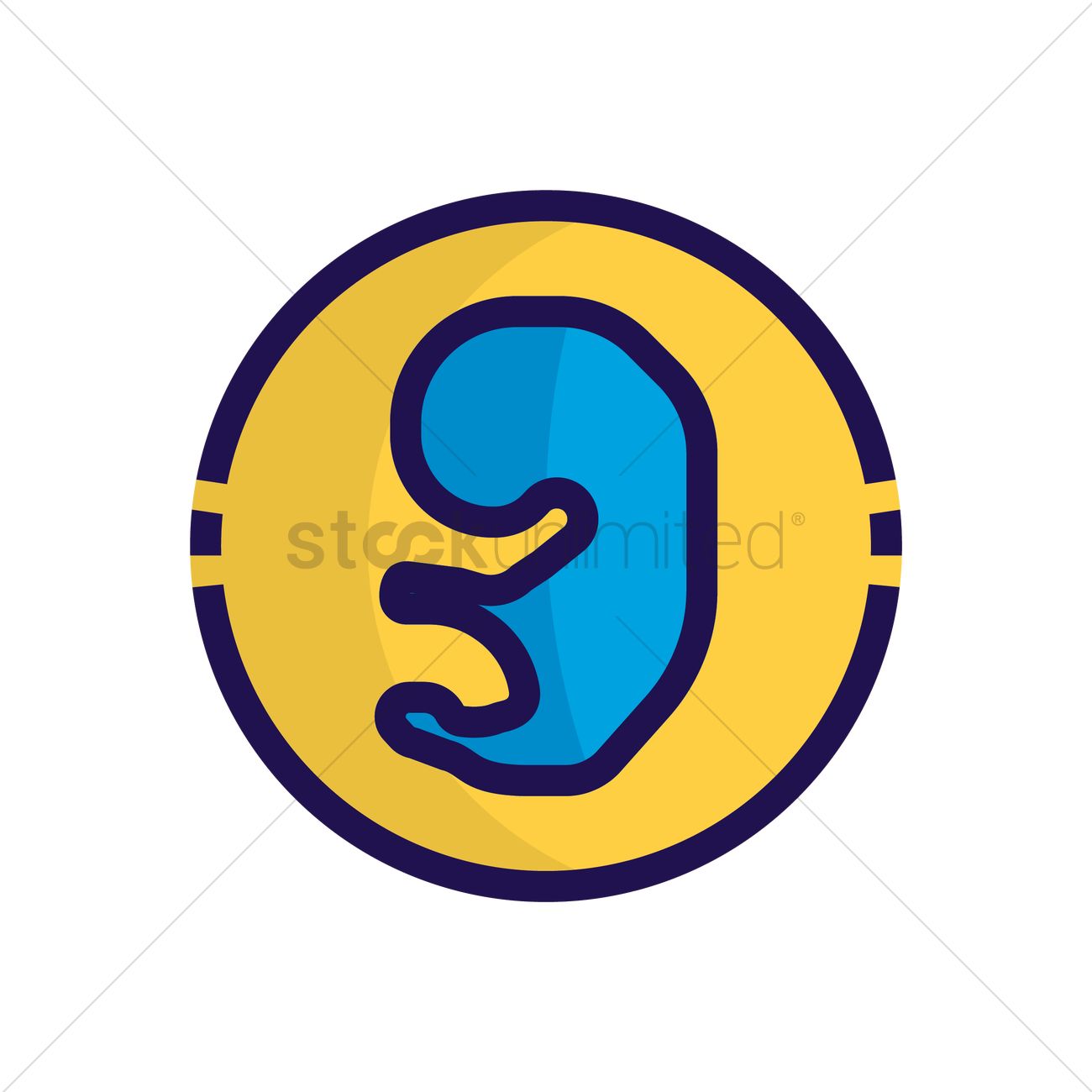 1300x1300 Fetus Icon Vector Image