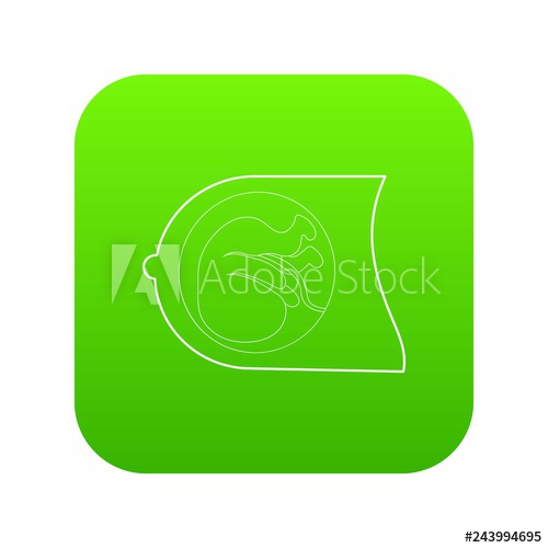500x500 Fetus Icon Green Vector Isolated On White Background