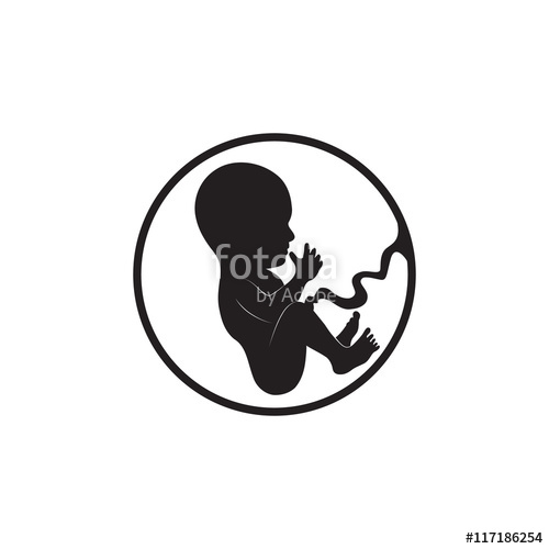 500x500 Fetus Icon Isolated On White Background Embryo Sketch