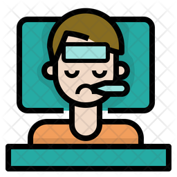 256x256 Fever Icon Of Colored Outline Style