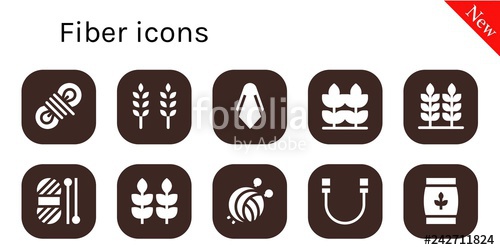 500x250 Fiber Icon Set Stock Image And Royalty Free Vector