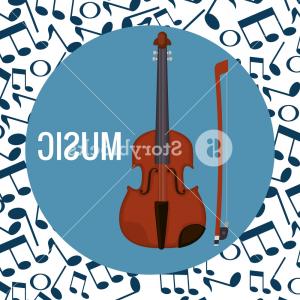 300x300 Fiddle Musical Instrument Icon Vector Illustration Design