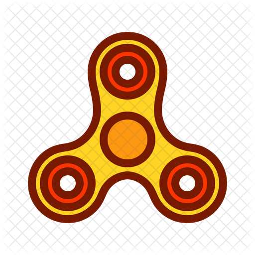 512x512 Fidget Spinner Icon Of Colored Outline Style