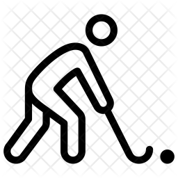 256x256 Field Hockey Icon Of Line Style