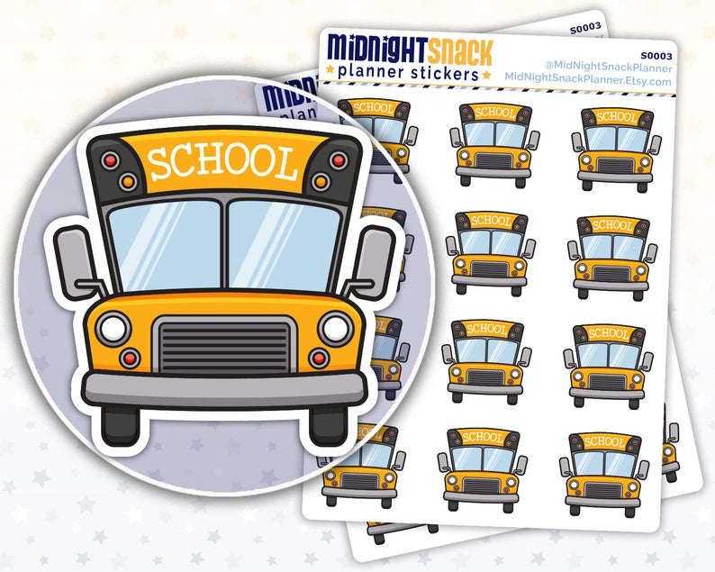 794x635 School Bus Planner Stickers Field Trip Icon Stickers Etsy