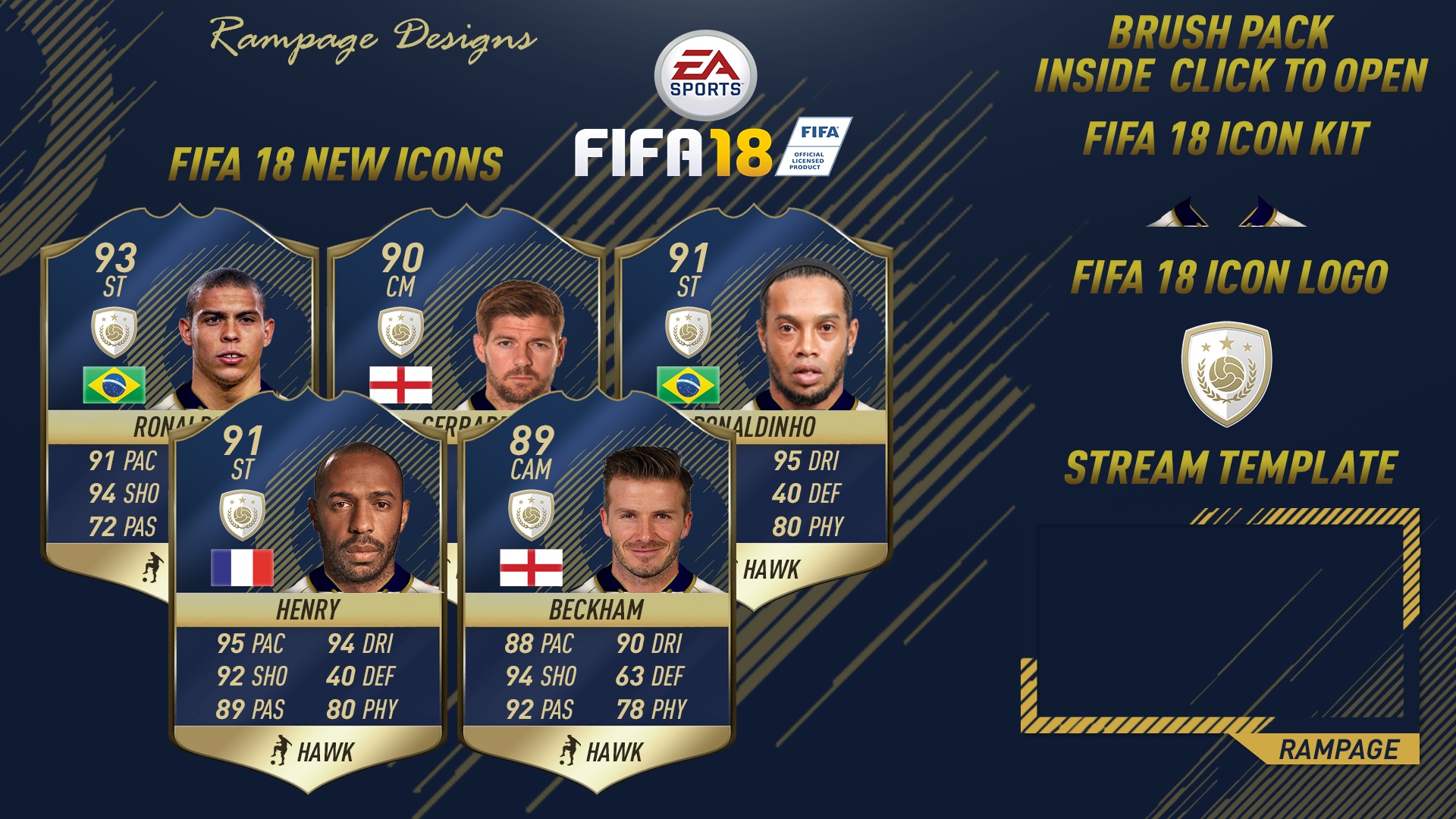 Fifa icons. Card FIFA Template.