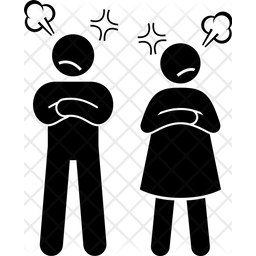 256x256 Couple Fight Icon Of Glyph Style