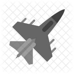 256x256 Fighter Jet Icon Of Flat Style