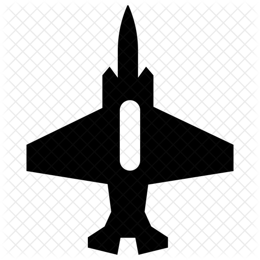 512x512 Fighter Jet Icon Of Glyph Style